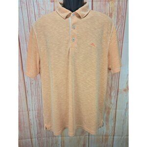 Tommy Bahama Mens Orange Polo Shirt Large Island Zone